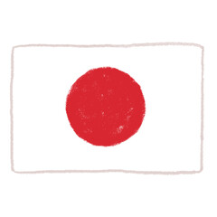 日本の国旗　クレヨンタッチ