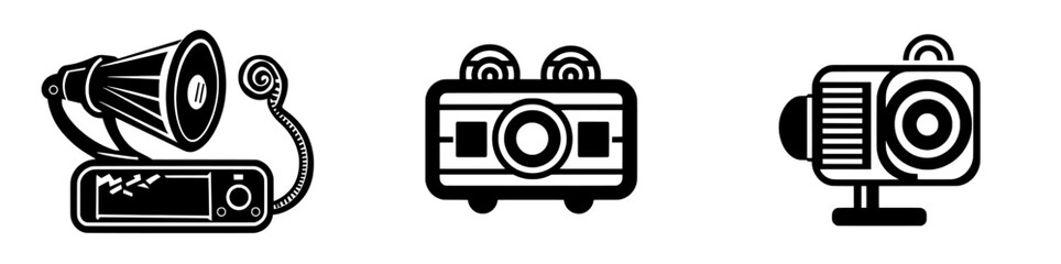 Fototapeta premium Flat icon of a video camera or camcorder for use on apps and websites