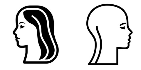Modern graphic design featuring a human head silhouette icon