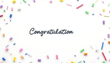 Sending Congratulations with Festive Confetti on White Background