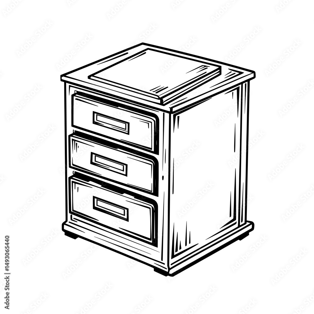 Poster the illustration features an outline modern sign of an archive box line icon in linear style, isolat