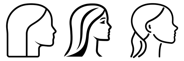 Modern illustration of a man's head in silhouette form for graphic design purposes