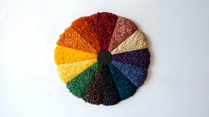 Color Wheel Arrangement of Textured Materials in Circular Pattern