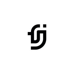 Creative FJ JF Letter Logo Design with Modern Minimal Style.