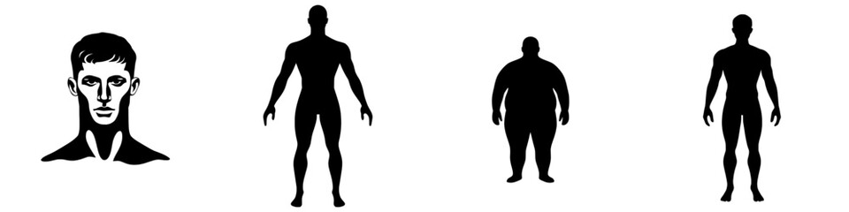 Modern illustration design featuring a human silhouette as an avatar figure