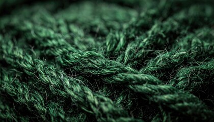 Close Up View Of Dark Green Knitted Fabric