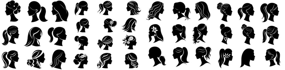 A modern silhouette icon of a girl in monochrome is depicted in the portrait