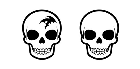 The modern pirate icon of a skull and crossbones is commonly used as a logo and graphic symbol for Halloween and ghost illustrations