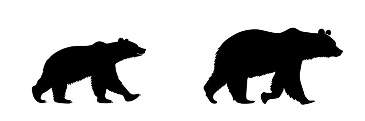 Modern flat icon of a grizzly bear or polar bear silhouette for use in animal and wildlife apps and websites