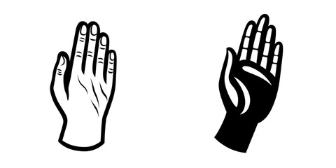 A praying icon is depicted in isolation on a white background, presented in a trendy design style, as a modern and simple flat symbol suitable for websites, mobile apps, and UI