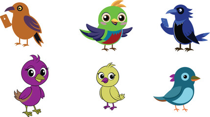 Colorful bird vector illustration isolated on white background for nature and wildlife design