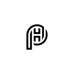 Creative PH HP Letter Logo Design with Modern Minimal Style.