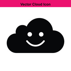 Fototapeta premium Happy cloud emoji vector illustration icon design