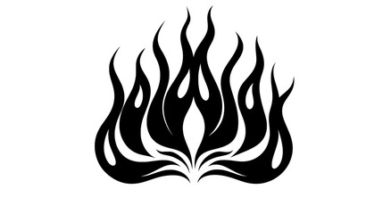 Flame graphic of a tribal hotrod muscle car silhouette is designed for car hoods and sides, and can also serve as decals, masks, or tattoos
