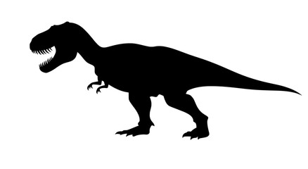 Tyrannosaurus silhouette icon sign and T-rex dinosaurs symbol design, a Modern illustration Isolated on white background