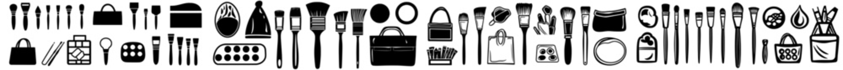 The paint icon set includes a modern paint brush icon and a modern paint roller icon