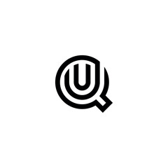 Creative QU UQ Letter Logo Design with Modern Minimal Style.
