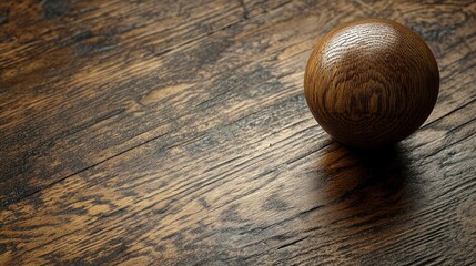 Fototapeta premium Wooden sphere on a rustic wood table