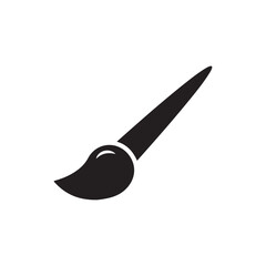 Brush Vector Silhouette Icon White Background
