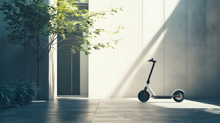 Modern Electric Scooter in Minimalist Urban Environment