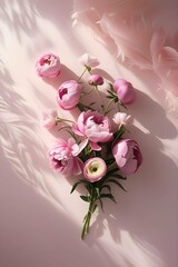 Pink peonies on a light background