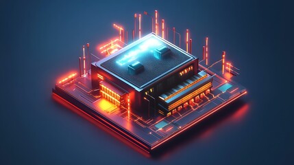 Digital cpu illustration