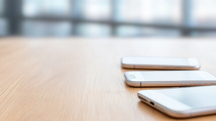 Smartphone on wooden table