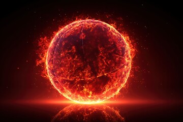 Fiery Basketball: Inferno-Style Sports Artwork