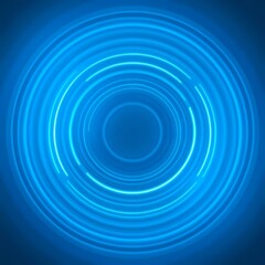 Obraz premium A softly glowing blue concentric circle background creates a mesmerizing abstract pattern.