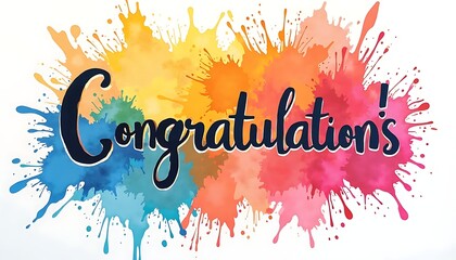 Obraz premium Congratulations Colorful Splatter Background for Celebrations