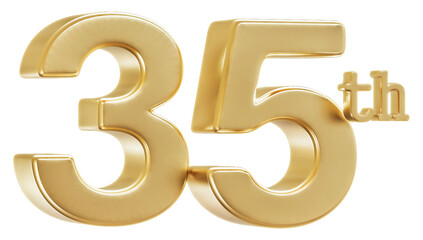 Obraz premium 35th Anniversary Golden Number 3D Illustration