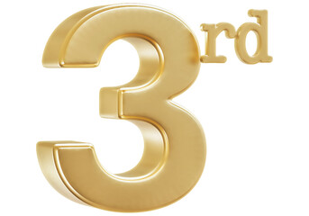 Obraz premium 3rd Anniversary Golden Number 3D Illustration