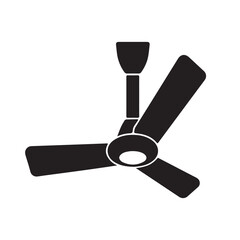 Modern Ceiling Fan Silhouette Icon White Background