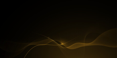 Vector abstract light gold effect, flow line, motion pattern and golden gradient color for luxury wallpaper, template banner, futuristic background. Illustration modern graphic design with space