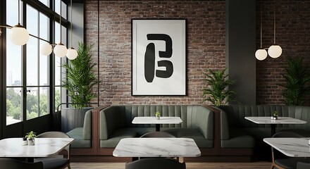 煉瓦と光影のカフェ