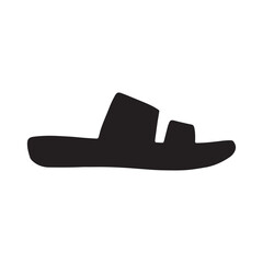 Fitflop Silhouette Vector Icon White Background