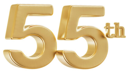 Obraz premium 55th Anniversary Golden Number 3D Illustration