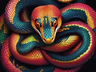 Fototapeta premium Vibrant Rainbow Snake