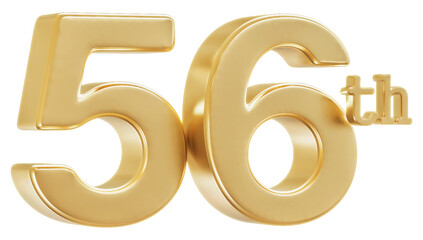Obraz premium 56th Anniversary Golden Number 3D Illustration