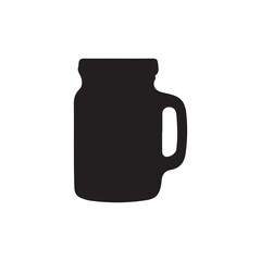 Glass Jar Silhouette Vector Icon White Background