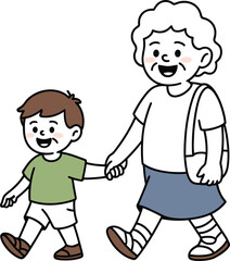 Grandmother & Grandchild: Generations Walking Together