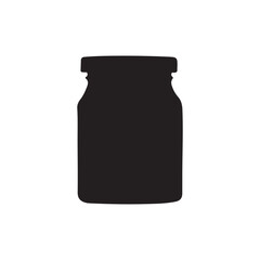 Kitchen Jar Silhouette Icon White Background