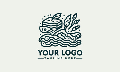 Abstract illustration of wavy noodle-like strands with playful curves in bold graphic line design. Food concept
