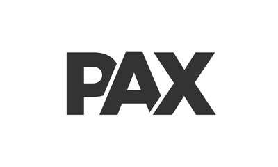 PAX logo design template with strong and modern bold text. Initial based vector logotype featuring simple and minimal typography. Trendy company identity.
