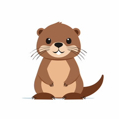 Cute Otter Simple Vector – Adorable Animal Illustration for Design and Creative Projects

