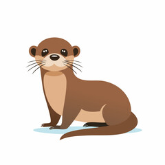 Cute Otter Simple Vector – Adorable Animal Illustration for Design and Creative Projects

