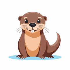 Cute Otter Simple Vector – Adorable Animal Illustration for Design and Creative Projects

