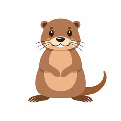 Cute Otter Simple Vector – Adorable Animal Illustration for Design and Creative Projects


