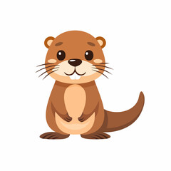 Cute Otter Simple Vector – Adorable Animal Illustration for Design and Creative Projects

