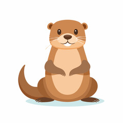 Cute Otter Simple Vector – Adorable Animal Illustration for Design and Creative Projects

